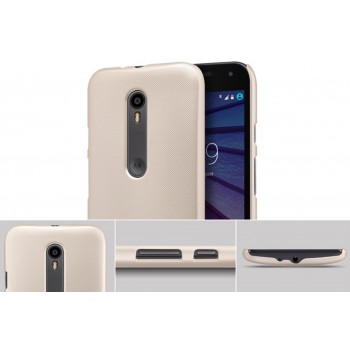 Moto G3 dėklas auksinis "Nillkin" Frosted Shield + plėvelė